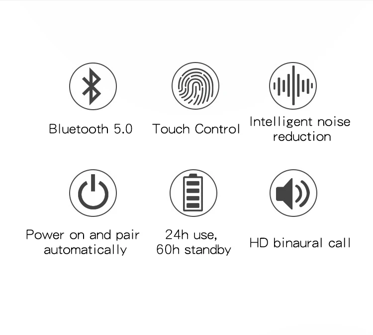 i12 tws boat earhook true wireless earbuds headphone v5.0 earphone mini headset i12 touch black - ANKUX.COM
