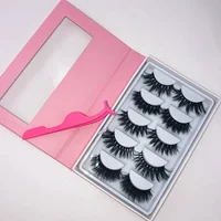 

Siberian Empty lash Book Fluffy 3d Hair Mink Blooming Eye Lashes And 5 pairs Eyelash Set With Custom Packaging Box