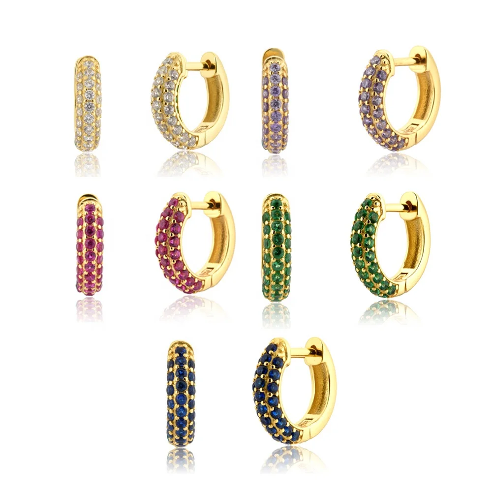 FUAMAY Luxury Colorful Rose Purple Zircon Hoop Earrings Three Row White Dark Blue Emerald Green Earings Women
FUAMAY Luxury Colorful Rose Purple Zircon Hoop Earrings Three Row White Dark Blue Emerald Green Earings Women