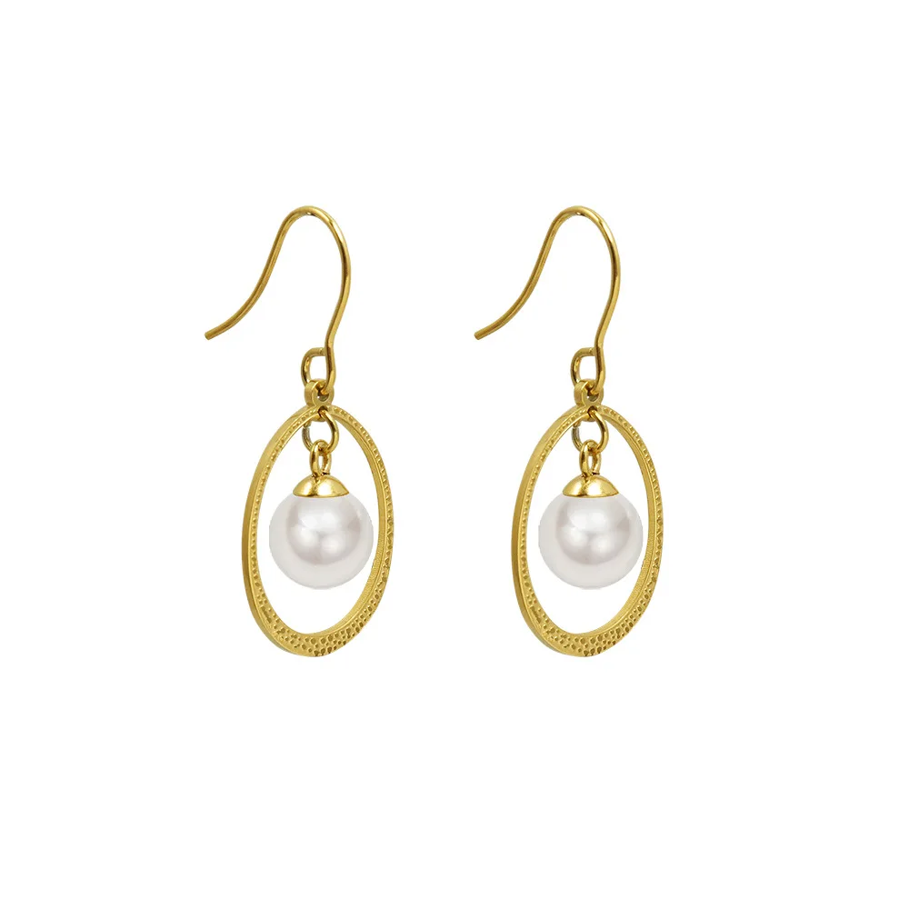 Summer Beach Women Geometric Shape Imitation Pearl Hoop Earrings 316 Stainless Steel Good Hoop Pearl Drop Earring, Customized color
Summer Beach Women Geometric Shape Imitation Pearl Hoop Earrings 316 Stainless Steel Good Hoop Pearl Drop Earring, Customized color
