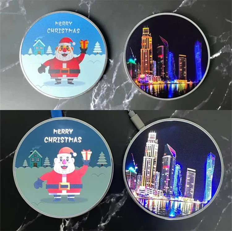 Trendy 2021 QI Wireless Charging Pad Full Color Printing With LED Light Wireless Charger
Trendy 2021 QI Wireless Charging Pad Full Color Printing With LED Light Wireless Charger
