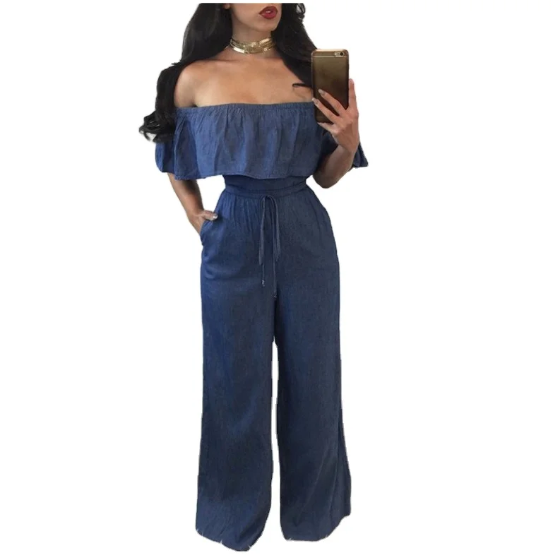 4XL Women Off Shoulder Ruffled Collar Denim Jumpsuit Wide Leg Plus Size Jeans Romper, Picture
4XL Women Off Shoulder Ruffled Collar Denim Jumpsuit Wide Leg Plus Size Jeans Romper, Picture