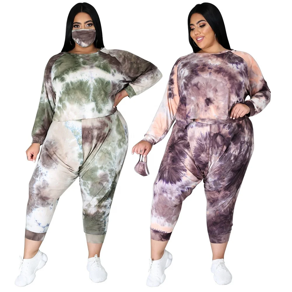 Autumn Winter Fashion Casual Women Clothing Plus Size 2 Piece Set Tie Dye With Mask
Autumn Winter Fashion Casual Women Clothing Plus Size 2 Piece Set Tie Dye With Mask