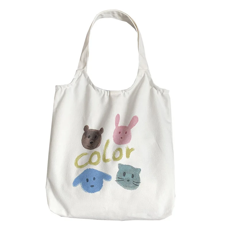 Hand bag lady handbag Summer printed canvas bag women's simple one shoulder vestlovely animal head printed cloth bag, Customizable
Hand bag lady handbag Summer printed canvas bag women's simple one shoulder vestlovely animal head printed cloth bag, Customizable