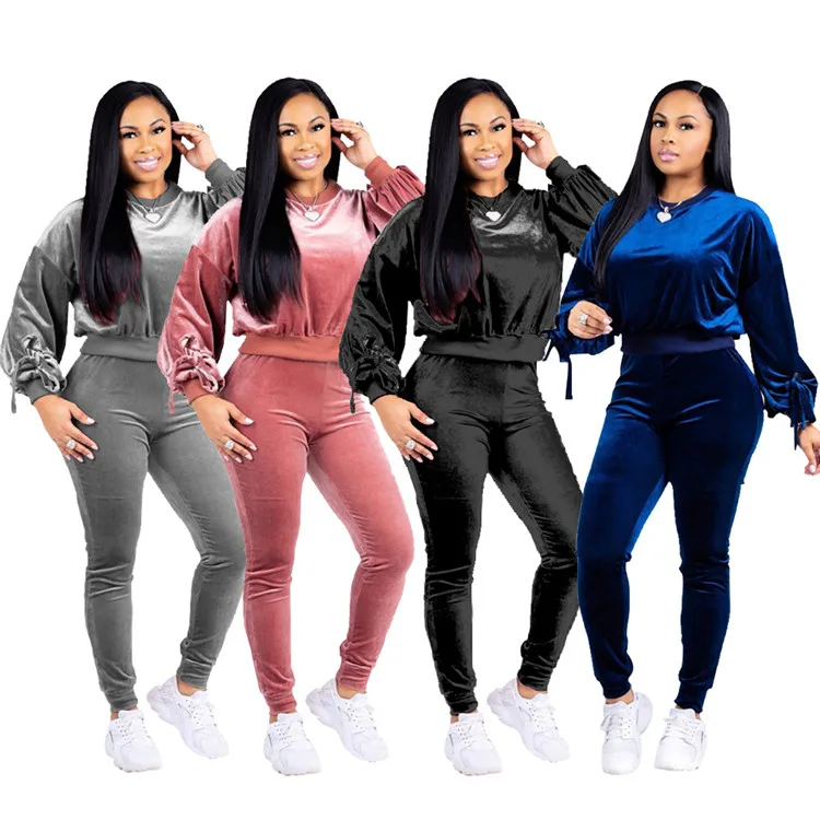 2021 Fashion 2 PCS Outfit Warm Bandage Velvet Top Leggings Sweatsuit Casual Winter Women Two Piece Set, Picture
2021 Fashion 2 PCS Outfit Warm Bandage Velvet Top Leggings Sweatsuit Casual Winter Women Two Piece Set, Picture