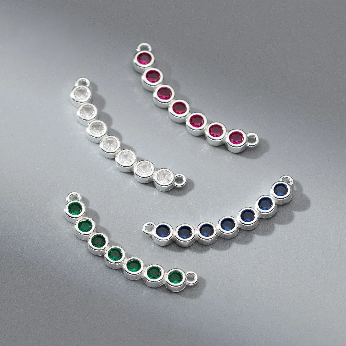 New style 925 sterling silver zircon curved charms pendant for jewelry making necklace connector
New style 925 sterling silver zircon curved charms pendant for jewelry making necklace connector