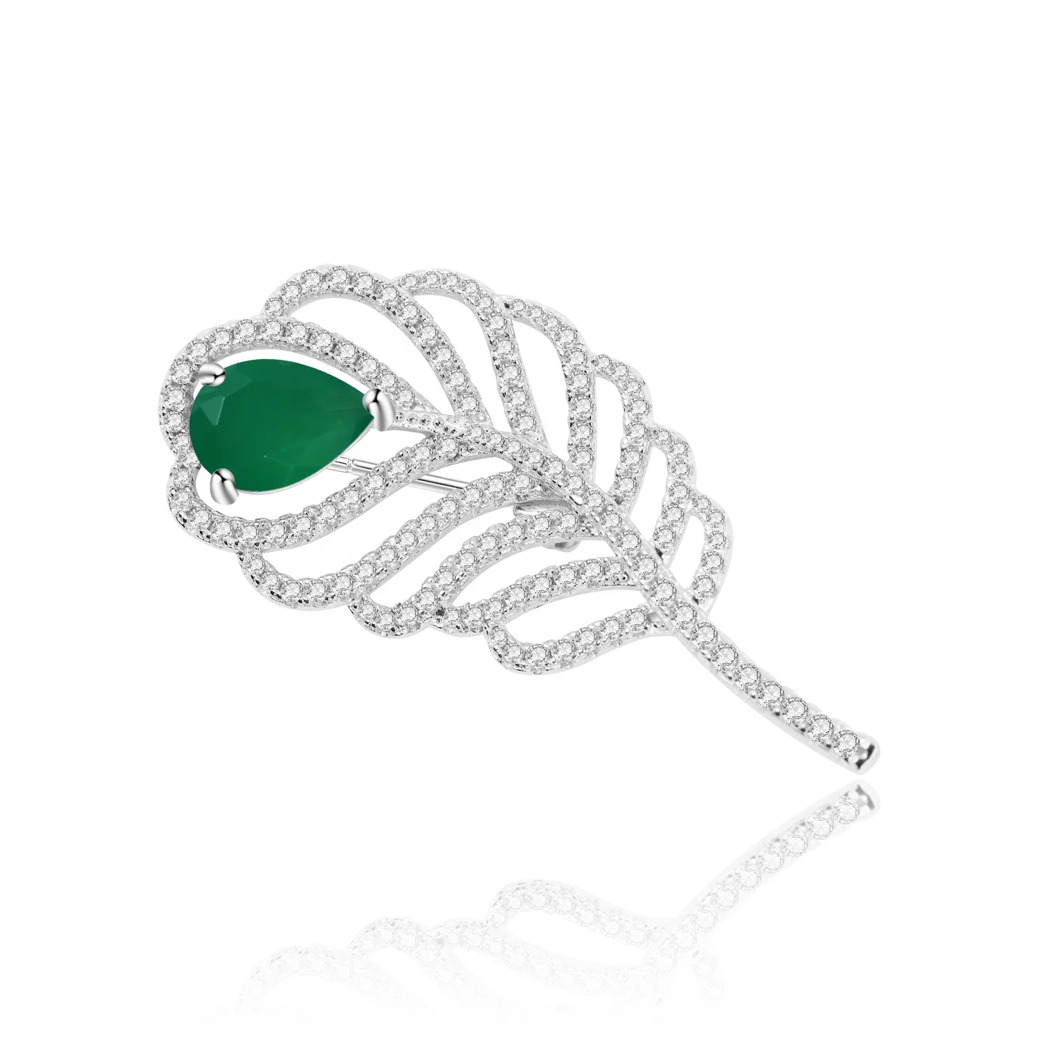 Abiding Factory 925 Sterling Silver Green Agate Elegant Feather Brooch Vintage Silver Brooch Silver Fine Jewelry
Abiding Factory 925 Sterling Silver Green Agate Elegant Feather Brooch Vintage Silver Brooch Silver Fine Jewelry