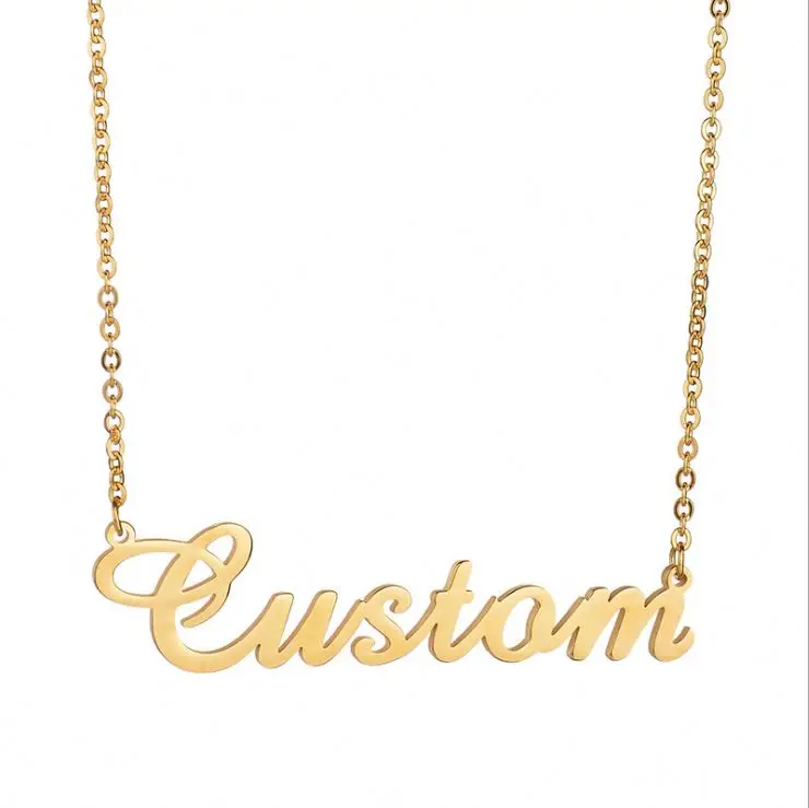 Fashion Jewelry Stainless Steel Gold Plated Custom Name Men and Women Personalized Name Necklace
Fashion Jewelry Stainless Steel Gold Plated Custom Name Men and Women Personalized Name Necklace