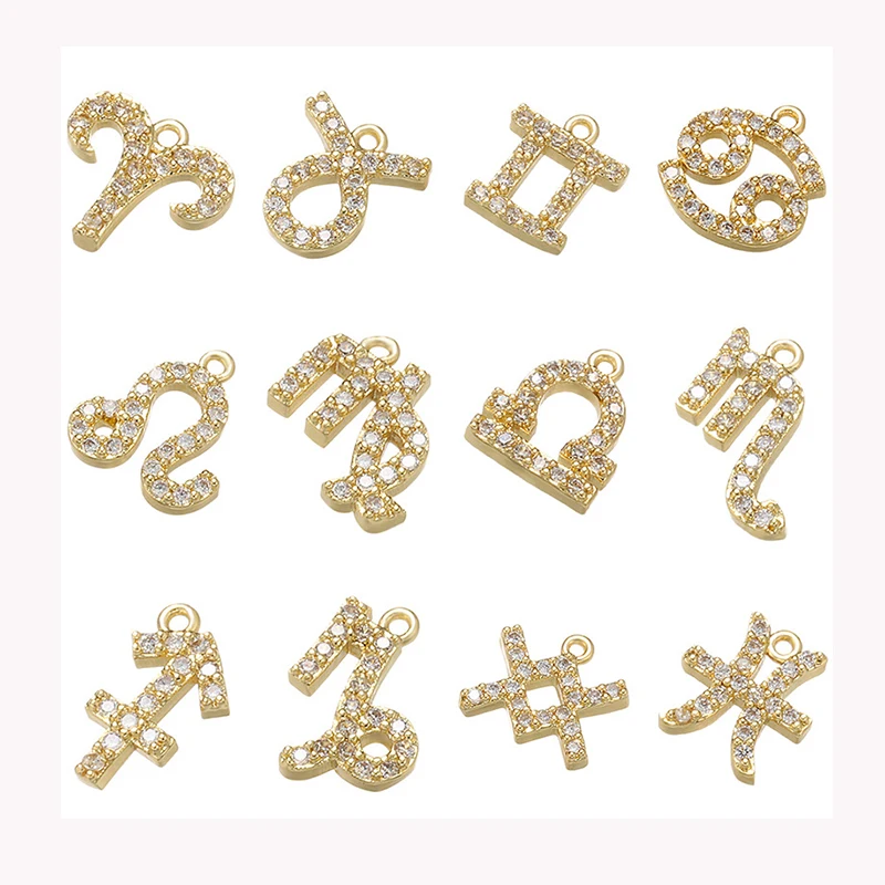 Metal Crystal Twelve Constellation Nail Art Dangle Charms For Nails, Gold silver 
Metal Crystal Twelve Constellation Nail Art Dangle Charms For Nails, Gold silver