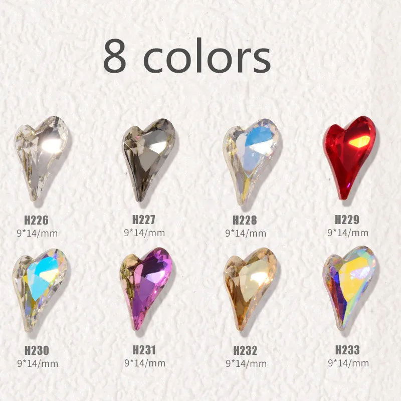 Wholesale 8 Colors Shining 9*14 K9 Glass Sweet Heart Point Back Nail Rhinestones Crystal Stone for DIY Nail Art Decoration, Shimmer
Wholesale 8 Colors Shining 9*14 K9 Glass Sweet Heart Point Back Nail Rhinestones Crystal Stone for DIY Nail Art Decoration, Shimmer