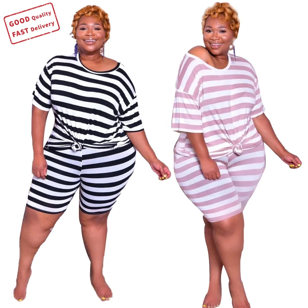 GQ2807 hot sale two piece cotton set striped printd short sleeves shorts plus size two piece sets casual two piece set, Picture
GQ2807 hot sale two piece cotton set striped printd short sleeves shorts plus size two piece sets casual two piece set, Picture