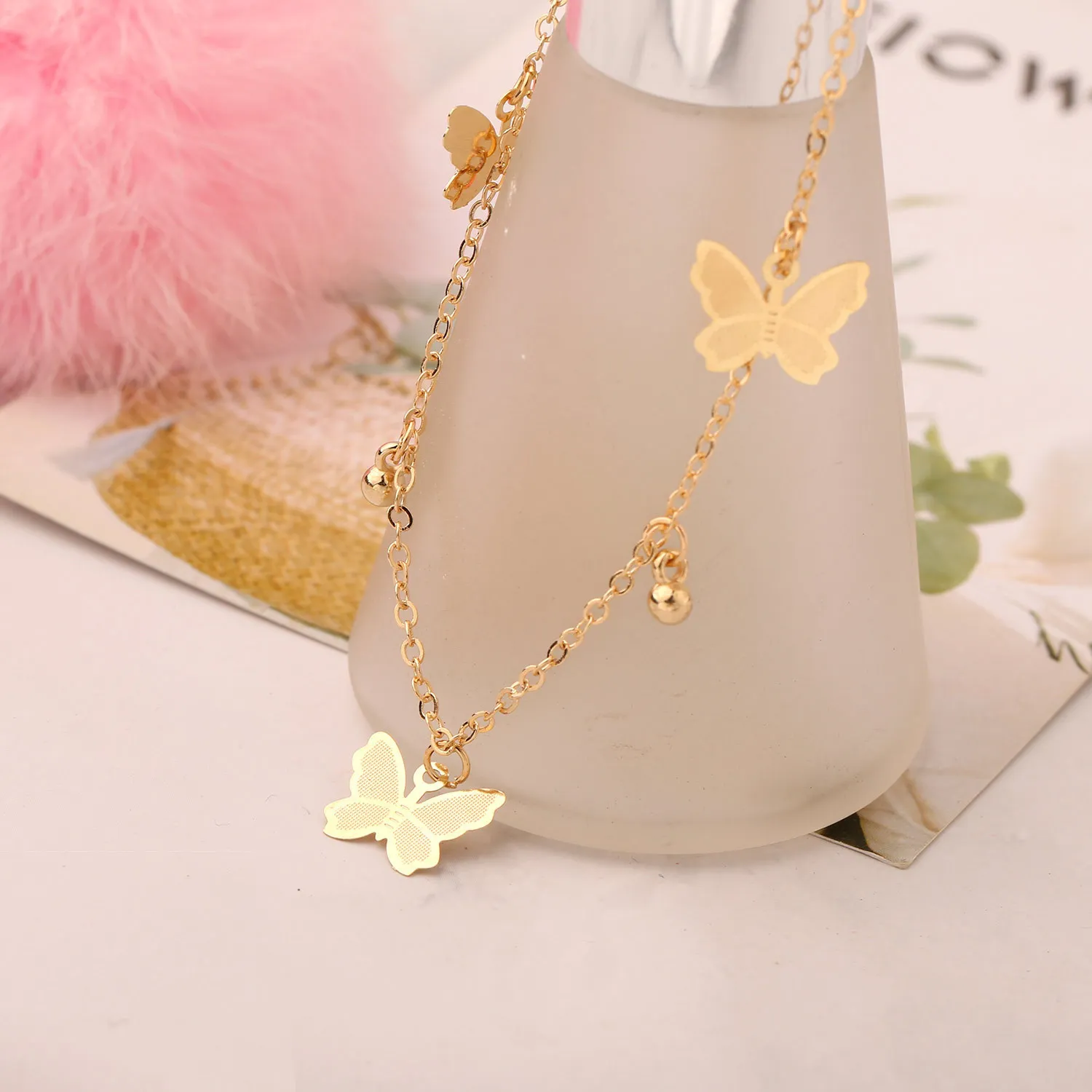 24K Real Gold Plated Stainless Steel Chain Foot Ladies Gold Butterfly Anklets Foot Jewelry
24K Real Gold Plated Stainless Steel Chain Foot Ladies Gold Butterfly Anklets Foot Jewelry