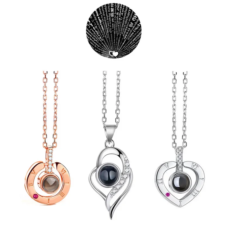 New Stainless Steel Rose Gold/silver 100 Languages I Love You Projection Pendant Necklace Romantic Love Memory Wedding Necklace
New Stainless Steel Rose Gold/silver 100 Languages I Love You Projection Pendant Necklace Romantic Love Memory Wedding Necklace
