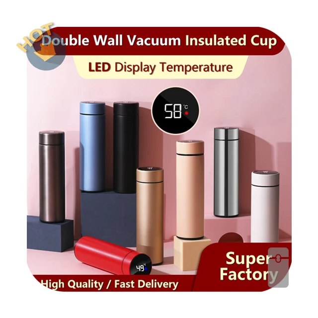 Touch LED Display Temperature 17oz 500ml Double Walled Stainless Steel Travel Coffee Mug Vacuum Insulated Cup
Touch LED Display Temperature 17oz 500ml Double Walled Stainless Steel Travel Coffee Mug Vacuum Insulated Cup