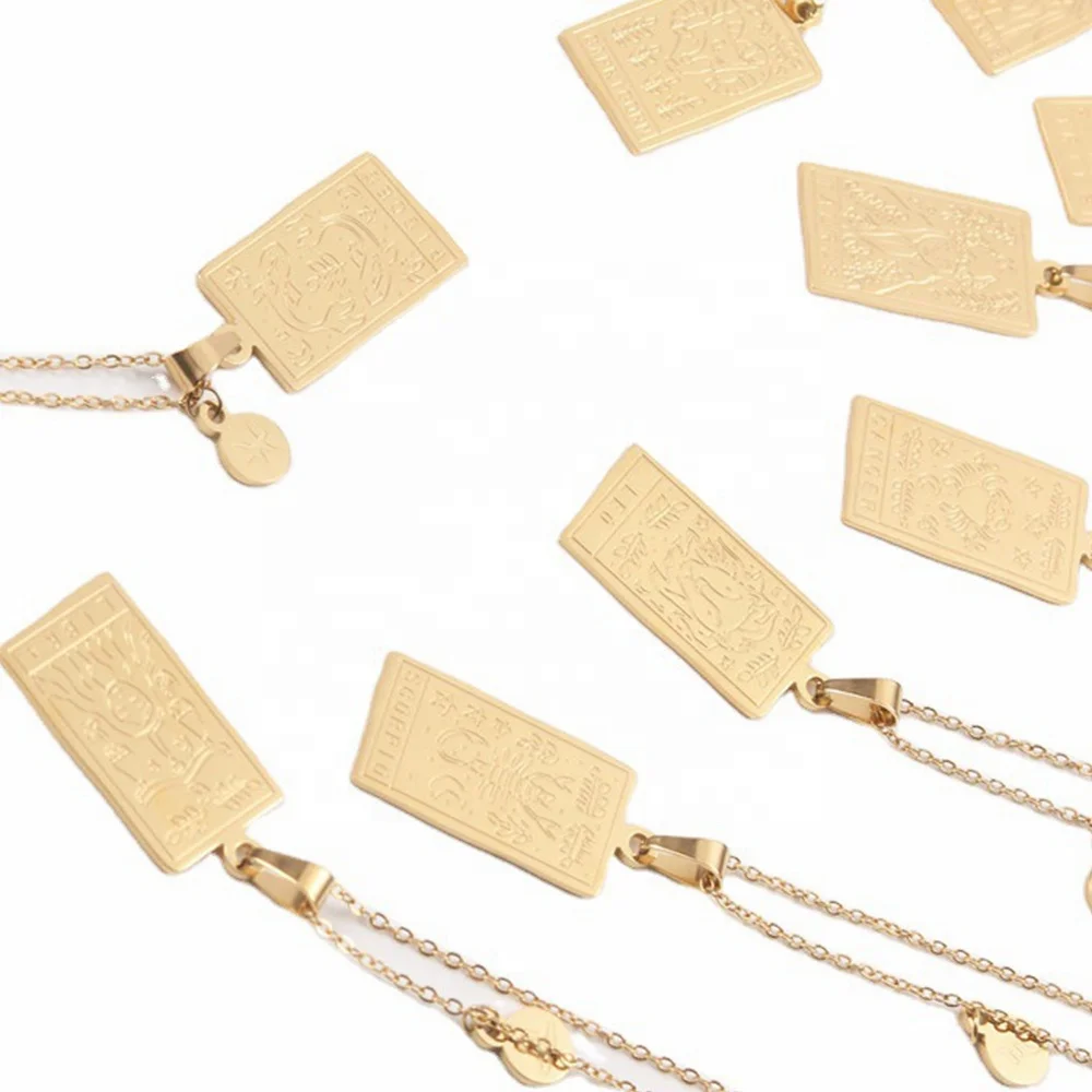 MECYLIFE 18K Gold Tarot Card Necklace Horoscope Necklace Fashion Women Zodiac Necklace
MECYLIFE 18K Gold Tarot Card Necklace Horoscope Necklace Fashion Women Zodiac Necklace