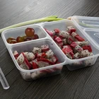takeout microwavable plastic disposable 3 compartment bento food storage lunch boxes / meal prep containers