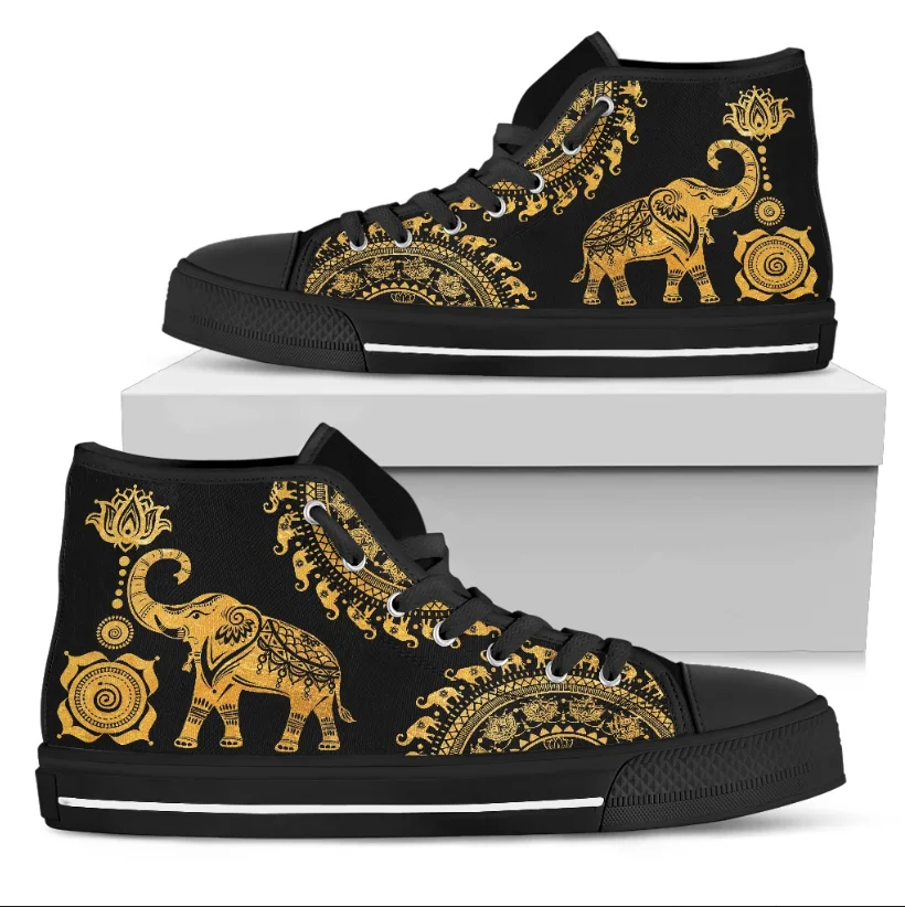 Custom Print on Demand Golden Mandala Elephant High-Top Shoes Casual Canvas Shoe for Men Footwear in China, Customized color
Custom Print on Demand Golden Mandala Elephant High-Top Shoes Casual Canvas Shoe for Men Footwear in China, Customized color