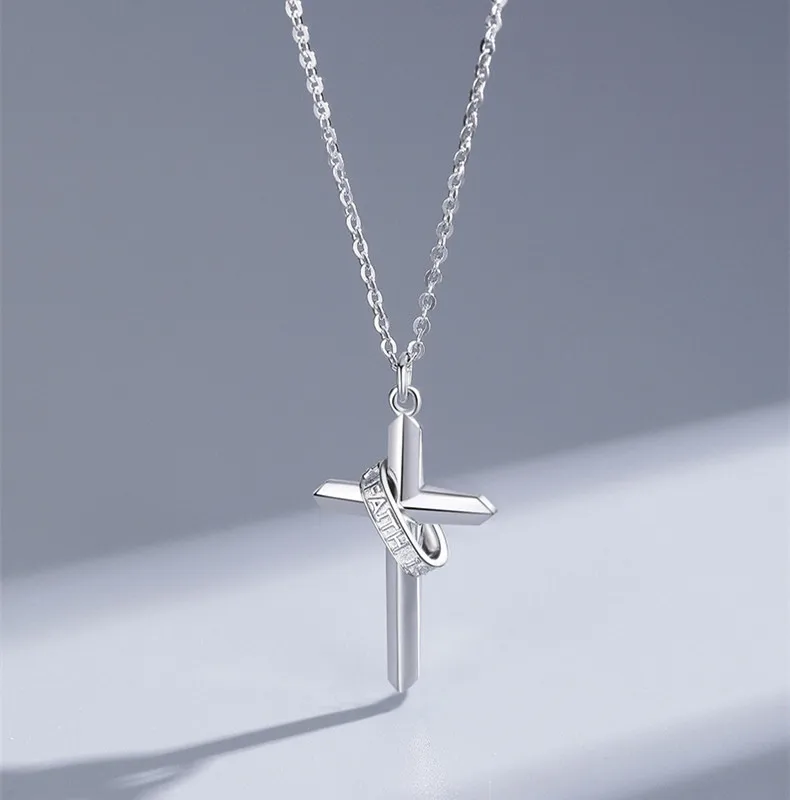 S925 Sterling Silver Fine Jewelry Pendant Necklace Fashion Faith Power Cross Charm Necklace Wholesale
S925 Sterling Silver Fine Jewelry Pendant Necklace Fashion Faith Power Cross Charm Necklace Wholesale