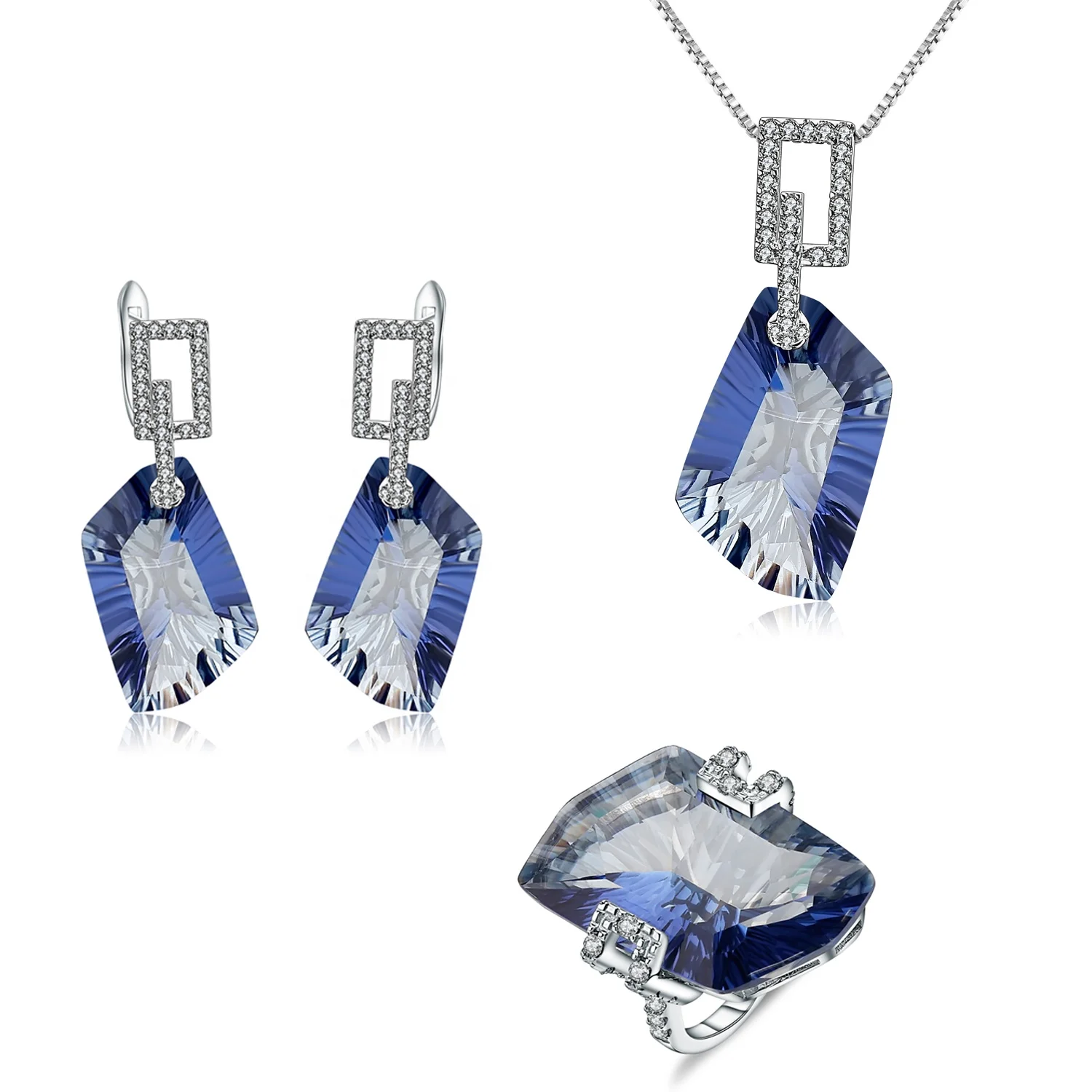 Abiding Natural Mystic Quartz 925 Sterling Silver Bridal Jewelry Sets For Pendant Necklace Ring Earring
Abiding Natural Mystic Quartz 925 Sterling Silver Bridal Jewelry Sets For Pendant Necklace Ring Earring