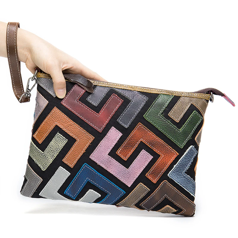 Ladies leather women vintage Designer women's genuincolorful style casual handbags Splicing patterns bags clutch bag
Ladies leather women vintage Designer women's genuincolorful style casual handbags Splicing patterns bags clutch bag