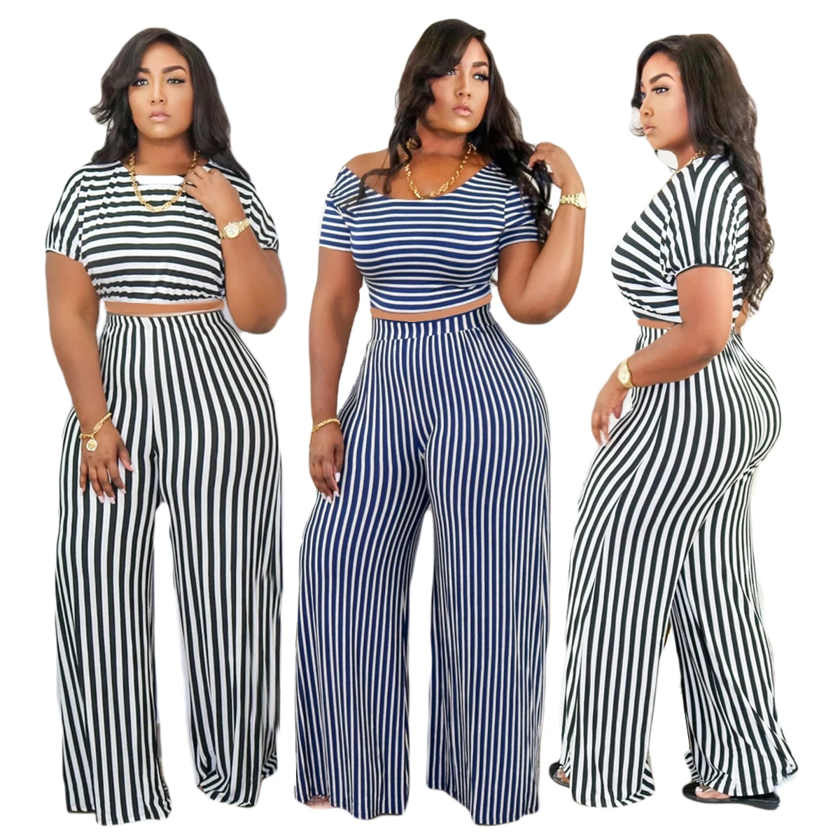 2021 new autumn fall arrivals women trendy simple Amazon stripe short sleeve top full length pant loose two piece set for ladies
2021 new autumn fall arrivals women trendy simple Amazon stripe short sleeve top full length pant loose two piece set for ladies