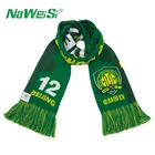 Long Scarf Custom Spandex Printing Logo High Quality Cheap Knitted Competition Supporter Football Soccer Fan Scarf