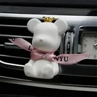 Cute Bear Shaped Scented Ceramic Aroma Diffuser Car Vent Air Freshener