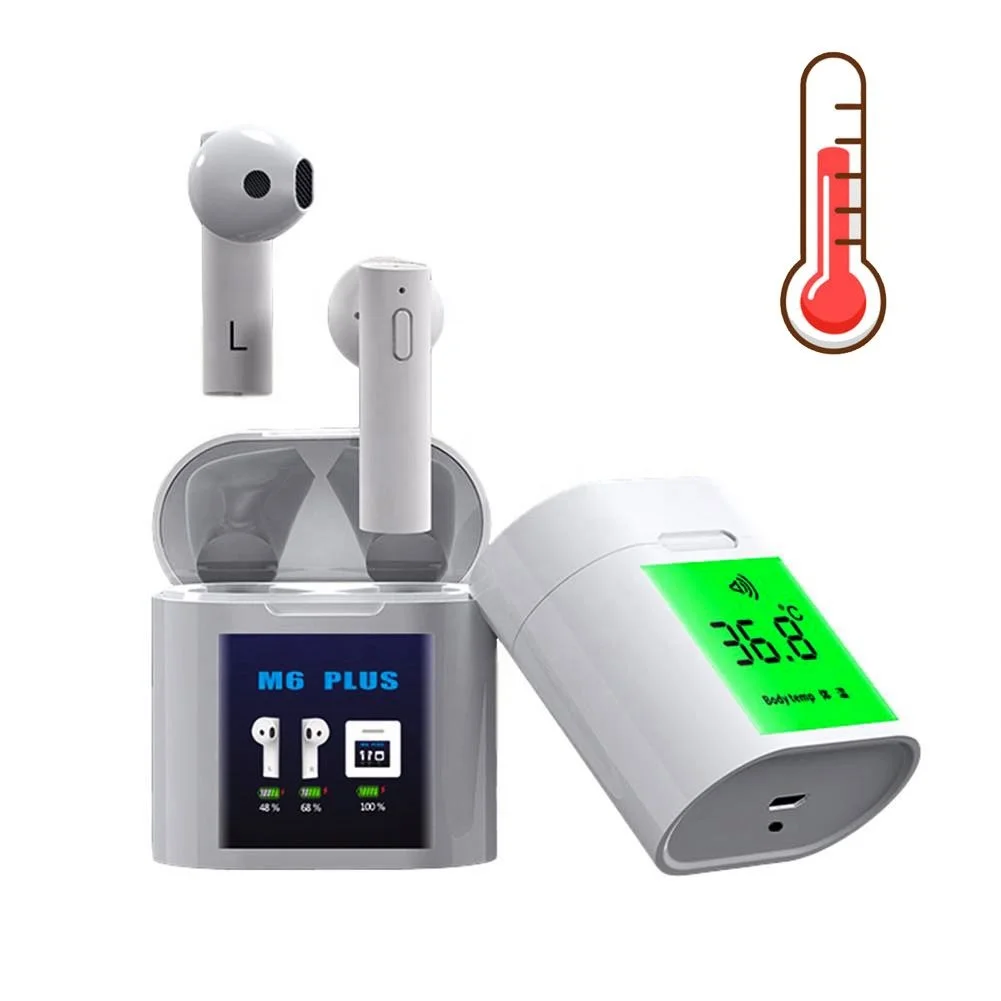 M6 PLUS TWS 5.0 LCD Smart Power Display Earphone Wireless Headphone Earphones With Electronic Temperature Measurement Headset, White
M6 PLUS TWS 5.0 LCD Smart Power Display Earphone Wireless Headphone Earphones With Electronic Temperature Measurement Headset, White
