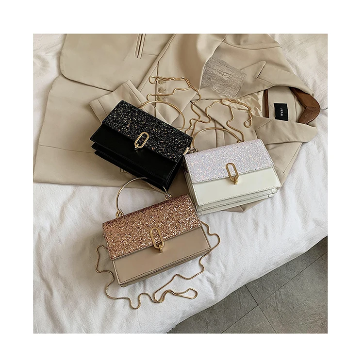 Sparkling Sequin Women Evening Party Handbags Semicircle Metal Handle Clutch Shining Chain Small Square Shoulder Bags Lady Cross
Sparkling Sequin Women Evening Party Handbags Semicircle Metal Handle Clutch Shining Chain Small Square Shoulder Bags Lady Cross