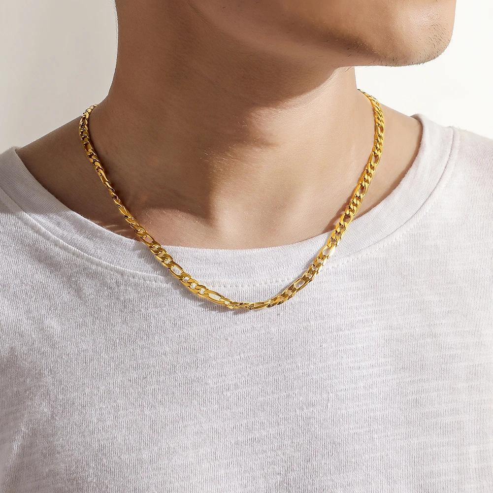 The Popular Simple And Fashionable Stainless Steel Gold Plated Men's Necklace For Everyday Wear 
The Popular Simple And Fashionable Stainless Steel Gold Plated Men's Necklace For Everyday Wear