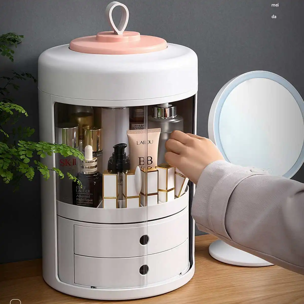 Desktop Professional Private Label Large Cosmetic Storage Box Plastic Clear 360 Degree Rotating Makeup Organizer, White, pink or grey
Desktop Professional Private Label Large Cosmetic Storage Box Plastic Clear 360 Degree Rotating Makeup Organizer, White, pink or grey