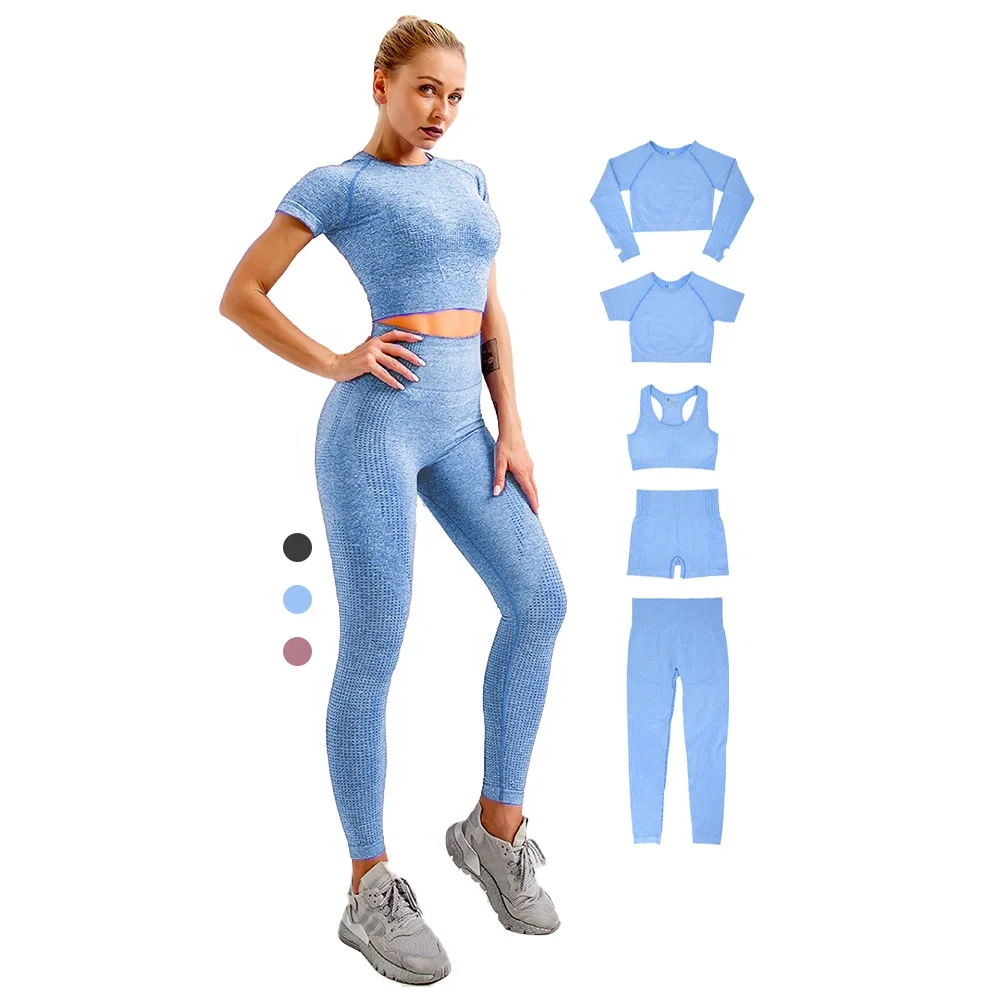 Custom 5 Pcs Women Workout Apparel Gym Clothes Long Sleeve Plus Size Fitness Pants Leggings Seamless Yoga Sets, Customized colors
Custom 5 Pcs Women Workout Apparel Gym Clothes Long Sleeve Plus Size Fitness Pants Leggings Seamless Yoga Sets, Customized colors