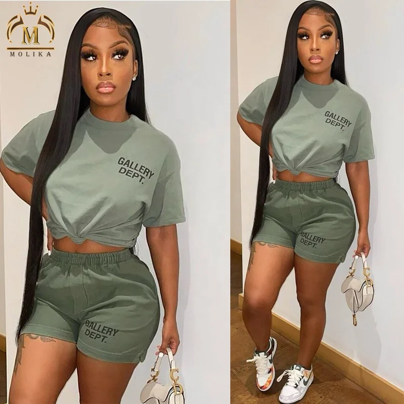 2022 Casual Summer Women Short Outfits Letter Print Crop Top Cotton T Shirt And Shorts Matching Two Piece Shorts Pants Women
2022 Casual Summer Women Short Outfits Letter Print Crop Top Cotton T Shirt And Shorts Matching Two Piece Shorts Pants Women
