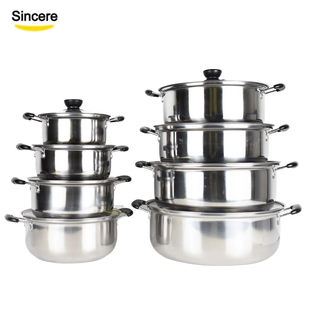 16 Piece stainless steel cookware set India cooking pot For induction, Nature color
16 Piece stainless steel cookware set India cooking pot For induction, Nature color