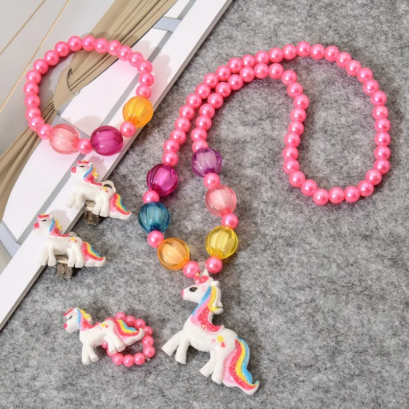 JOJO Fashion Cute 3 pcs/set Unicorn Acrylic Plastic Necklace Ear Clip Elastic Bracelet Jewelry Set for Kids
JOJO Fashion Cute 3 pcs/set Unicorn Acrylic Plastic Necklace Ear Clip Elastic Bracelet Jewelry Set for Kids