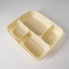 Custom high quality PP 4 compartment disposable plastic divided lunch tray for food