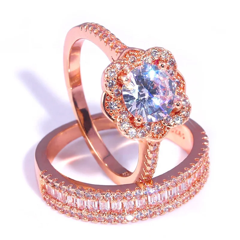 Engagement Rings White Rose Gold Ring Set For Women Pink Zircon Ring Crystal Jewelry Wedding Accessories
Engagement Rings White Rose Gold Ring Set For Women Pink Zircon Ring Crystal Jewelry Wedding Accessories