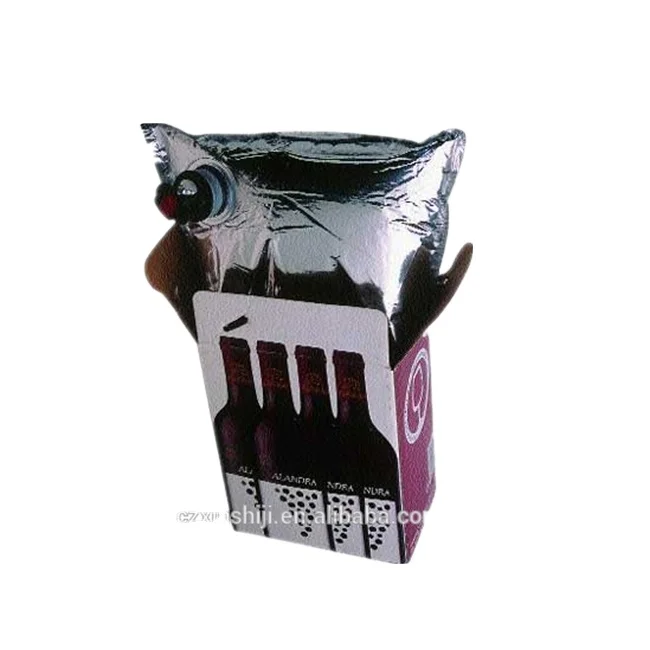 aluminum foil wine bag, juice, water, oil bag in box with tap valve