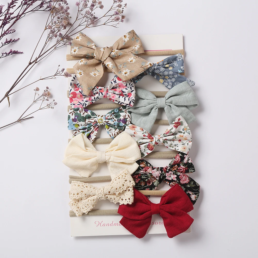 10Pcs/Lot Flower Print Bowknot Nylon Headband Fabric Cloth Elastic Hair Bow Bands Baby Girls Headwear Accessories
10Pcs/Lot Flower Print Bowknot Nylon Headband Fabric Cloth Elastic Hair Bow Bands Baby Girls Headwear Accessories