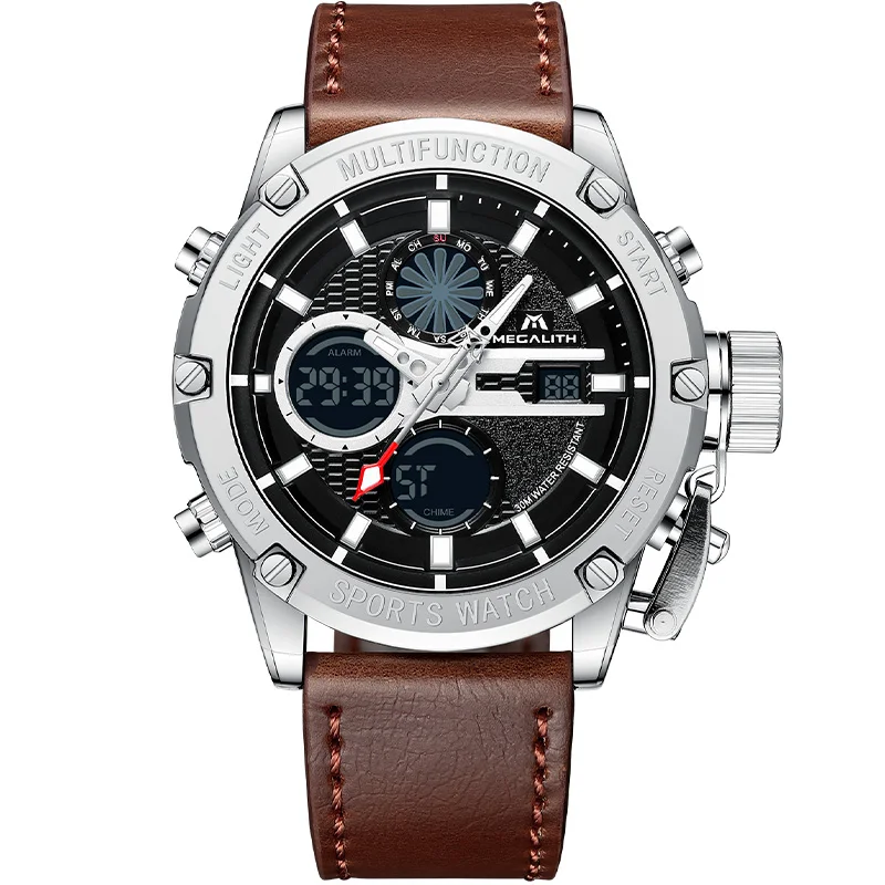 Saat Megalith Fashion Brown Genuine Leather Watch Band Business Man Alarm Light Quartz Watches
Saat Megalith Fashion Brown Genuine Leather Watch Band Business Man Alarm Light Quartz Watches