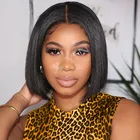 BOB Style Silky Unprocessed Brazilian Hair Wig For Lady Front Lace Wig For Women Popular Short Style Of Natural Hair Wig