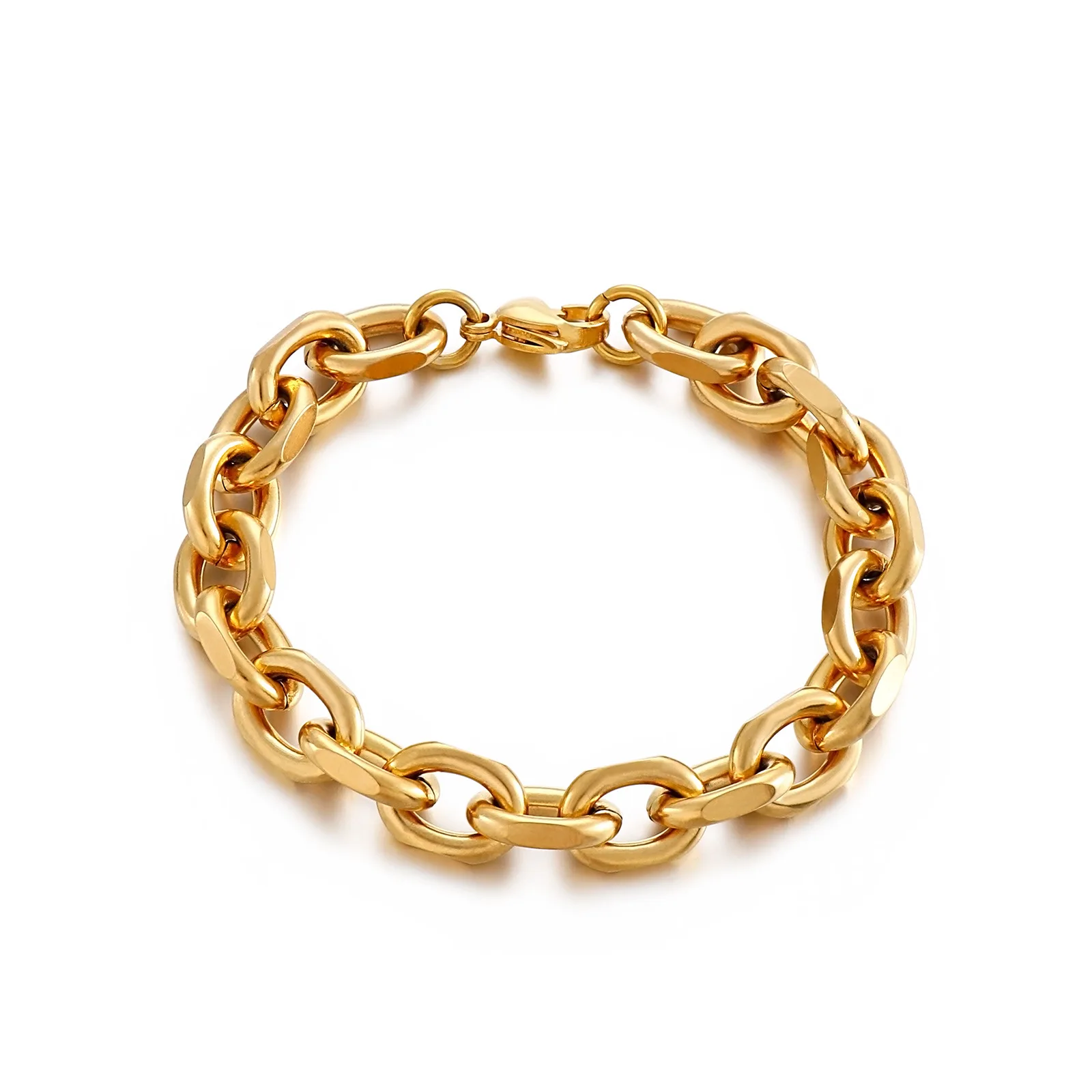 Personalized Punk Stainless Steel Customized Simple Women's Gold Chain Bracelet Necklace Set Rectangular Gold Layered Bracelet
Personalized Punk Stainless Steel Customized Simple Women's Gold Chain Bracelet Necklace Set Rectangular Gold Layered Bracelet