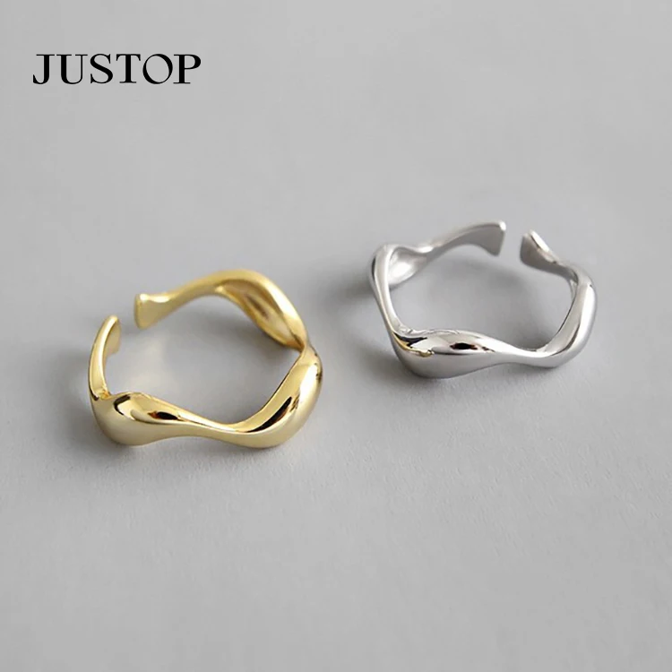 925 Sterling Silver Plated Open Ring for Women INS Minimalist Irregular Wave Pattern Gold Color Jewelry Bijoux Birthday
925 Sterling Silver Plated Open Ring for Women INS Minimalist Irregular Wave Pattern Gold Color Jewelry Bijoux Birthday