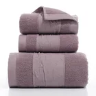 Face Towel Solid Color Wholesale Face Towel 3pcs Bathing Towel Set 100% Cotton