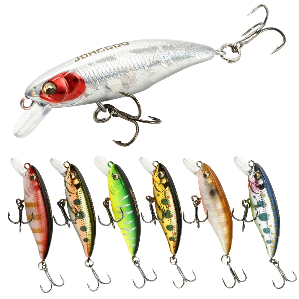 JOHNCOO 55mm 4.4g Minnow Hard Lures Sea Bass 2020 Slow Sinking Wobblers Fishing Lure Bait Artificial Bait, 8colors as the picture 
JOHNCOO 55mm 4.4g Minnow Hard Lures Sea Bass 2020 Slow Sinking Wobblers Fishing Lure Bait Artificial Bait, 8colors as the picture