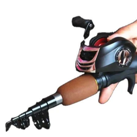 Ultra short portable mini short section horse mouth warped mouth sub suit fishing pole long, Brown 
Ultra short portable mini short section horse mouth warped mouth sub suit fishing pole long, Brown