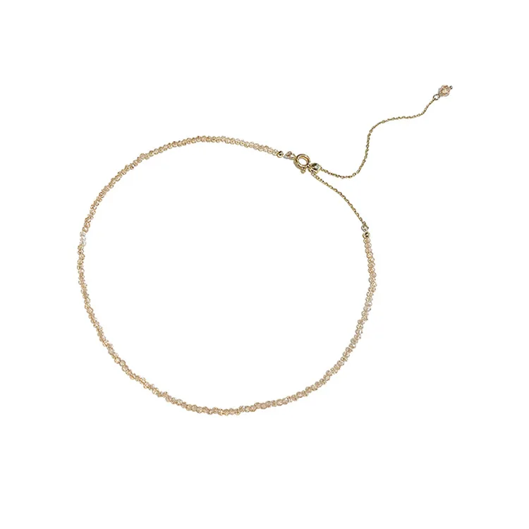 Minimalist Design Gold Plated Beaded Link Chain Clavicle Necklace Niche Style Glittering Crystal Rhinestone Beads Necklace
Minimalist Design Gold Plated Beaded Link Chain Clavicle Necklace Niche Style Glittering Crystal Rhinestone Beads Necklace