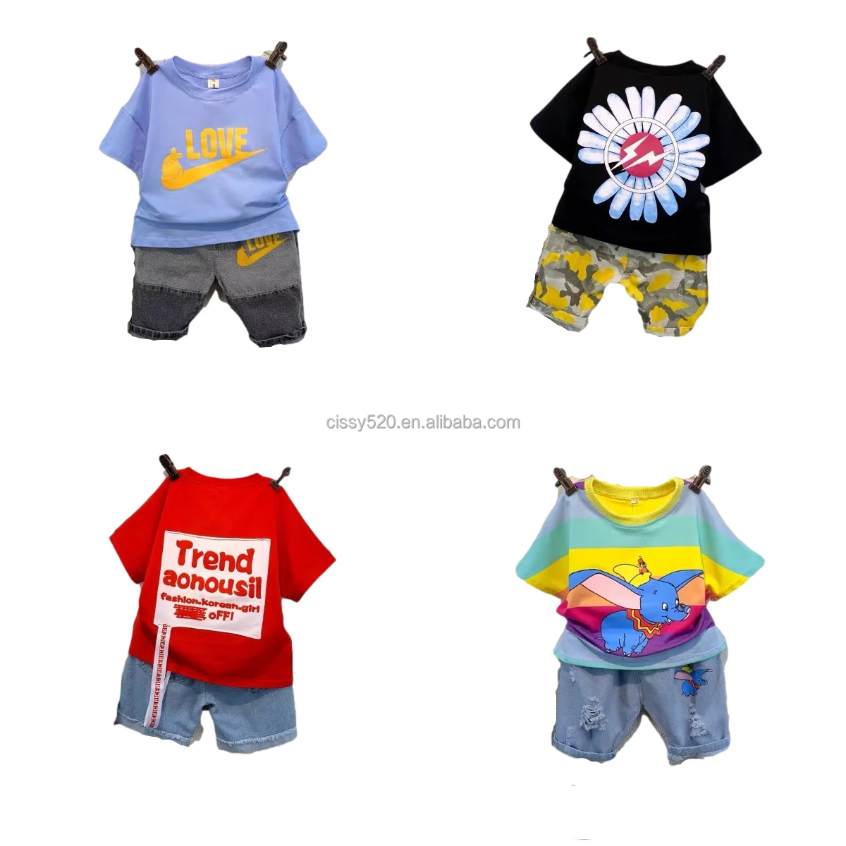 Wholesale 100% cotton cartoon children's short sleeve T-shirt and shorts set
Wholesale 100% cotton cartoon children's short sleeve T-shirt and shorts set