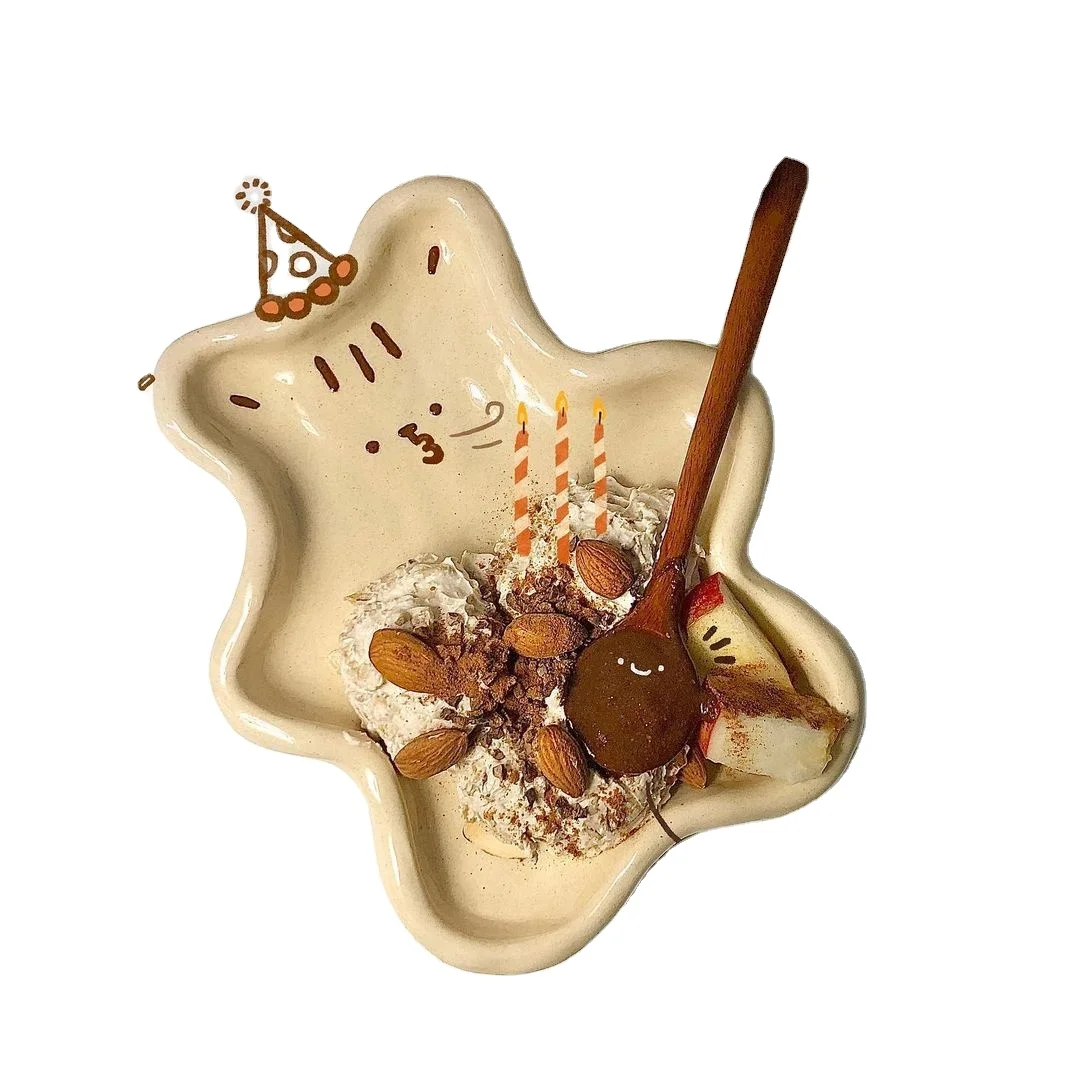 HY OEM Korean style ins cute bear Japanese irregular ceramic plate high temperature resistant salad plate irregular plates
HY OEM Korean style ins cute bear Japanese irregular ceramic plate high temperature resistant salad plate irregular plates