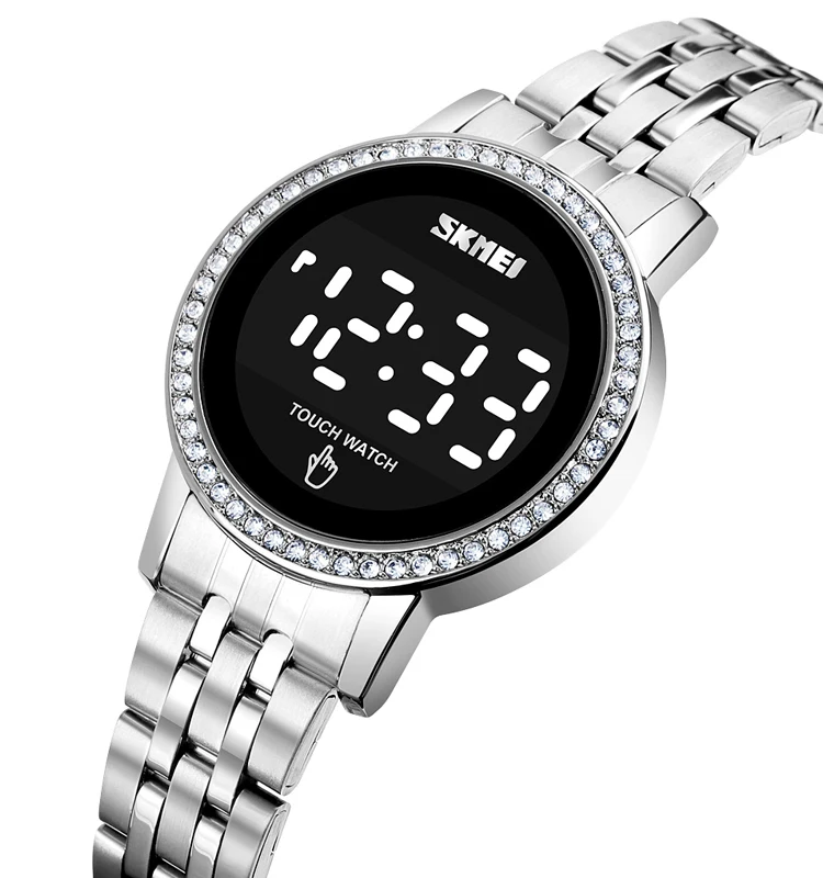 SKMEI 1669 Ladies Minimalist Wrist Watch Stainless Steel Diamond Watches LED Luminous Touch Screen Bracelet
SKMEI 1669 Ladies Minimalist Wrist Watch Stainless Steel Diamond Watches LED Luminous Touch Screen Bracelet